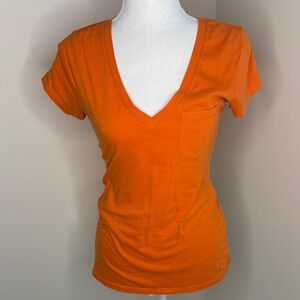 Express Orange & Light Blue V Necks. Small